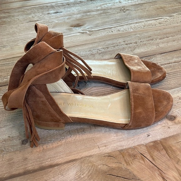 Stuart Weitzman Corbata Sandal.  Brown.  Size 5 - Picture 4 of 11